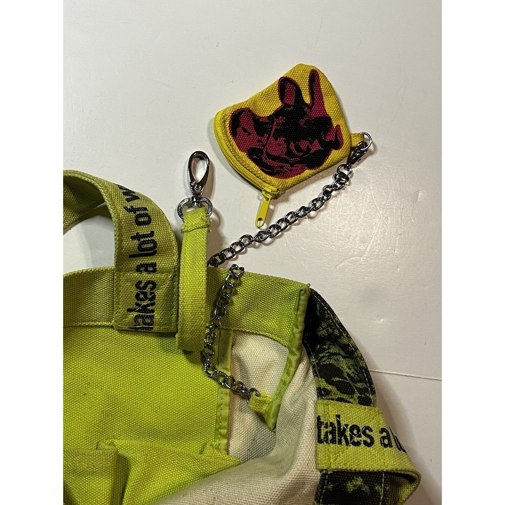 RARE Loop NYC Andy Warhol Mao Floral Canvas Tote Bag With Chained Coin Pouch - Picture 7 of 16